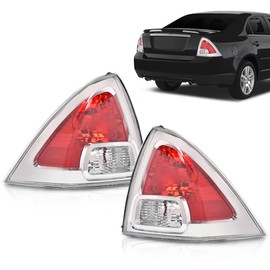 DOTCOM Halogen Tail Light Assembly Compatible with Ford Fusion (submodel: S, SE, SEL) 2006-2009 Rear Lamps 6E5Z13404B, 6E5Z13405B, FO2819113C, FO2818123C Clear & Red Lens