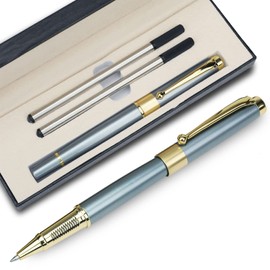 YIVONKA Ballpoint Pen Black Refill,Luxury Ballpoint Line width 0.5mm,Best Ball Pen Gift Set for Men & Women Professional Executive,Office,Nice BallPens Classy Gift Box (Blue)