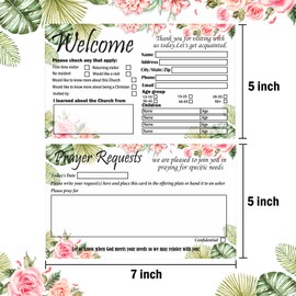 Trendsslabels Church Visitor Cards Eucalyptus Church Welcome Postcard 5 x 7Inch - Prayer Request Visitors and Prayer Request Note Church Connection Cards for Business Greeting Praying 50 Pcs
