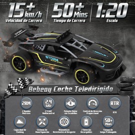 Coche Control Remoto,4WD Carro Control Remoto para Niño,2.4GHz Carro Todoterreno Recargable Alta Velocidad 360°Rotación,Juguete de Carrito Chocones Deriva Metálica,Regalo para Niño y Niña de 3-18 Años