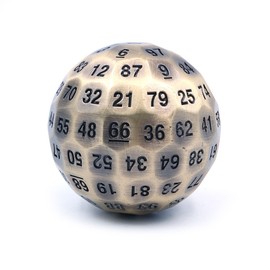 DollaTek Metal Polyhedral Dice 100 Sides 50mm Used for Dungeon and Dragon DND Dice Game - Bronze