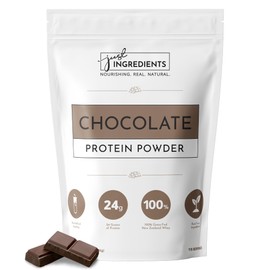 JUST INGREDIENTS Protein Powder - Chocolate, Grass-Fed Whey, Organic Whole Food Blend - 15 Servings, 24g Protein