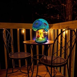 Neioaas Mushroom Lamp - Colorful Painting Mushroom Table Lamp, New Resin Plant Series Table Lamp, Vintage Mushroom Decorations Light for Bedrooms Living Room Home Office Table Patio Decor(Small,15CM)