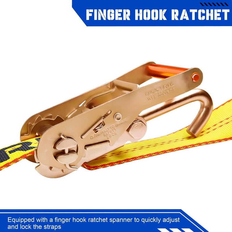 OXXTRIC 2" X10' Quick-Pick Wheel Lift Strap with Finger Hook