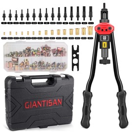 GIANTISAN Rivet Nut Tool, 16-inch Rivnut Tool Kit with 15 SAE & Metric Mandrels, 236pcs Rivnut Assortment Kit and Rugged Carrying Case