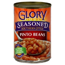 Glory Foods, Seasoned Pinto Beans, 15.5oz Can (Pack of 6)