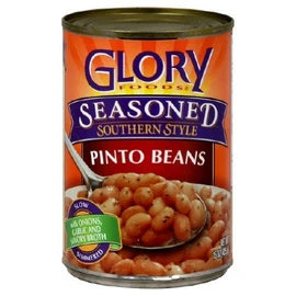 Glory Foods, Seasoned Pinto Beans, 15.5oz Can (Pack of 6)