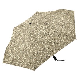 Poeticcity Glitter Gold Golden Texture Folding Umbrella, Anti-UV 3 Folds Lightweight Parasol, Compact Windproof Strong Umbrellas for Car Travel Sun & Rain