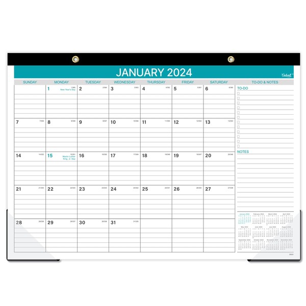2024 Desk Calendar - 12 Monthly Desk/Wall Calendar, January 2024 - December 2024, 12'' X 17'', Desk Calendar 2024 with Large Ruled Blocks for Planning and Organizing for Home or Office