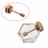 Ebonee Glass Honey Jar Pot with Wooden Dipper and Lid,