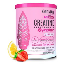 Birdman Creatine Refresher  Creatina Monohidratada con Electrolitos, Magnesio y Vitaminas  Pink Lemonade  30 Porciones                                