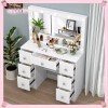 Yamissi Large Vanity Make up Dressing Table With 11 LED