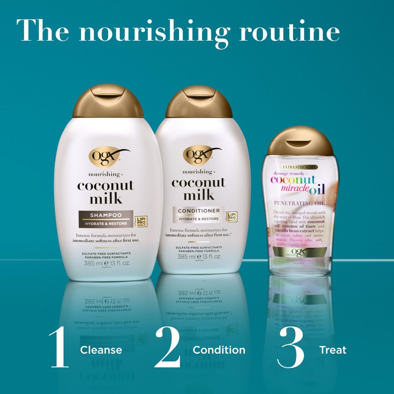 OGX Nourishing + Coconut Milk Sulfate Free Shampoo and Conditioner