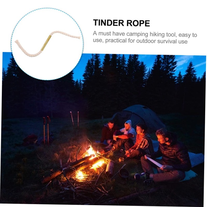 KOMBIUDA 2pcs Outdoor Wick Rope Fire Starter for Camping Hiking