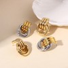 Chunky Gold Earrings for Women Geometric Knot Stud Earring Dainty