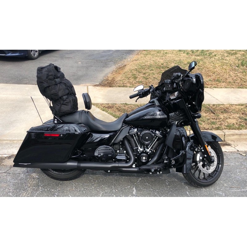 H RUO Adjustable Driver Backrest with Pad Compatible with Harley