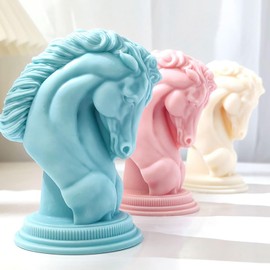 Horse Candle Mold Horse Head Mold Animal Mold Horse Resin Mold Clay Mold Jewelry Resin Casting Mold Candle Making Molds Craft Supplies 3D Mold Silicone Mold for Resin Casting Mold