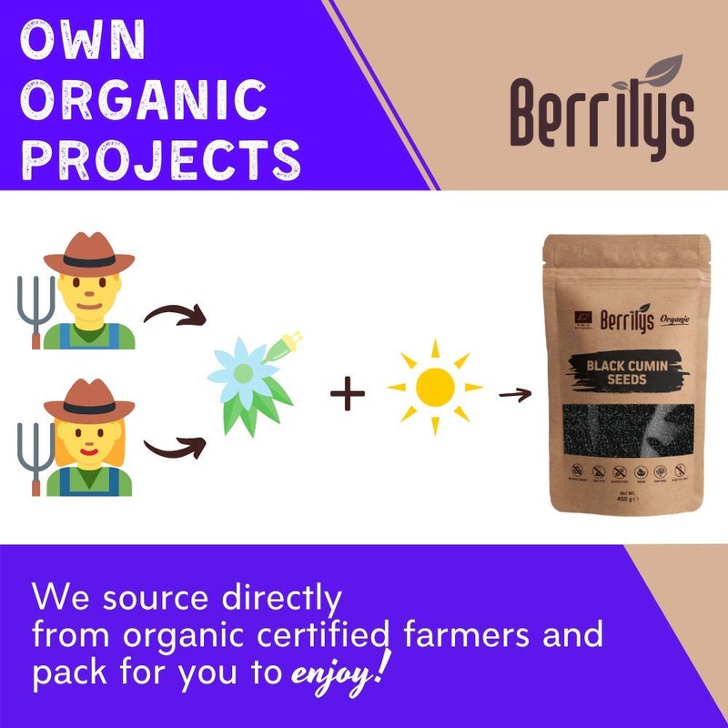 Berrilys, Organic Black Cumin Seeds, 450 gr, Also known as