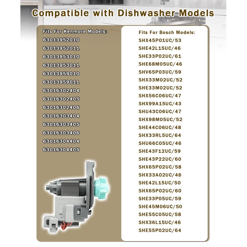 00642239 Dishwasher Drain Pump Fits For Bosch Kenmore Thermador Dishwasher
