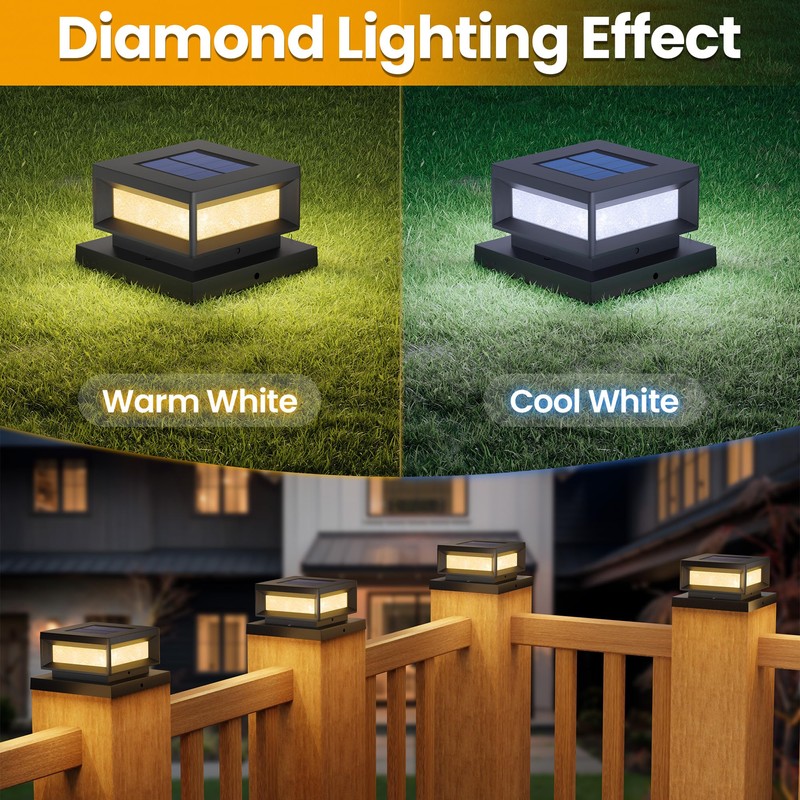 Mlambert 16 Pack Solar Post Cap Lights Outdoor, Waterproof Deck