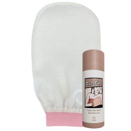 Turkish 100% Silk Exfoliating Mitt Hammam Glove, Body Scrub Glove Bath Mitt, Fake Tan Remover Bath Glove, Natural Glow for Women, Men, Shower, Hammam, Spa by Feel Fine (Pinky Orange)