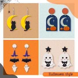 Tessco 22 Sets Small Polymer Clay Cutters for Christmas Earrings Jewelry Mini Polymer Clay Molds Pumpkin Elf Snowflakes Heart Shaped Clay Earring Cutters Set, 22 Styles(Horror Style)