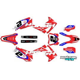 Graphics kit for Honda CRF450R (2009-2012) Flight Series Red 9 Mil-Dirt Pit Bike Motorcycle Stickers,Dirtbike Racing Decal Automotive Motocross Accessories no Plastics