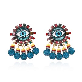 Eye Earrings for Women, Evil Eye Earrings, Beaded Eye Dangle Earrings Hypoallergenic, Cute Blue Eye Earrings Studs, Bead Ball Drop Earrings, Eye Jewelry -s Funny Earrings