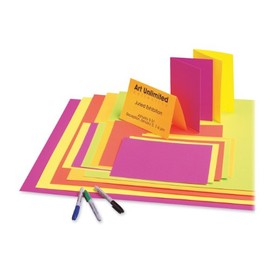 UCreate Neon Coated Poster Board, 5 Assorted Colors, 22" x 28", 25 Sheets