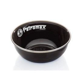 Petromax Emaille Schalen 2er Set schwarz (500 ml) | Leicht, robust & stoßsicher | Edelstahlrand für Hygiene | Kratzfest & pflegeleicht | Perfekt für Camping & Outdoor