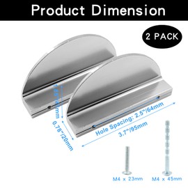 Luomorgo 2 Pcs 2 1/2 Inch Drawer Pulls, Half Moon Cabinet Pulls, Brushed Nickel Cabinet Pulls, Semicircle Pull Aluminum Dresser Pull Handles, Kitchen Cabinet Handles Pull (Large)