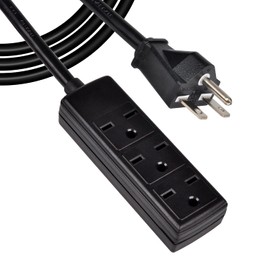 PowGrow Power Strip, 14AWG NEMA 6-15P 10ft Long Power Extension Cord, Durable Power Extension Cable 240V, 3 Outlets