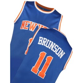 Wholesale Men's New York #11 Embroidered Basketball Shirt - Royal Blue and Orange Accents Basketball JerseySize: XL, Color: Blue