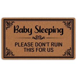 naniyihao Baby Sleeping Please Don't Ruin This for US 30"x17" Holiday Monogram Welcome Front Door Mats for Entrance Way Outdoors Holiday Funny Welcome Mats Indoor with Rubber Backing