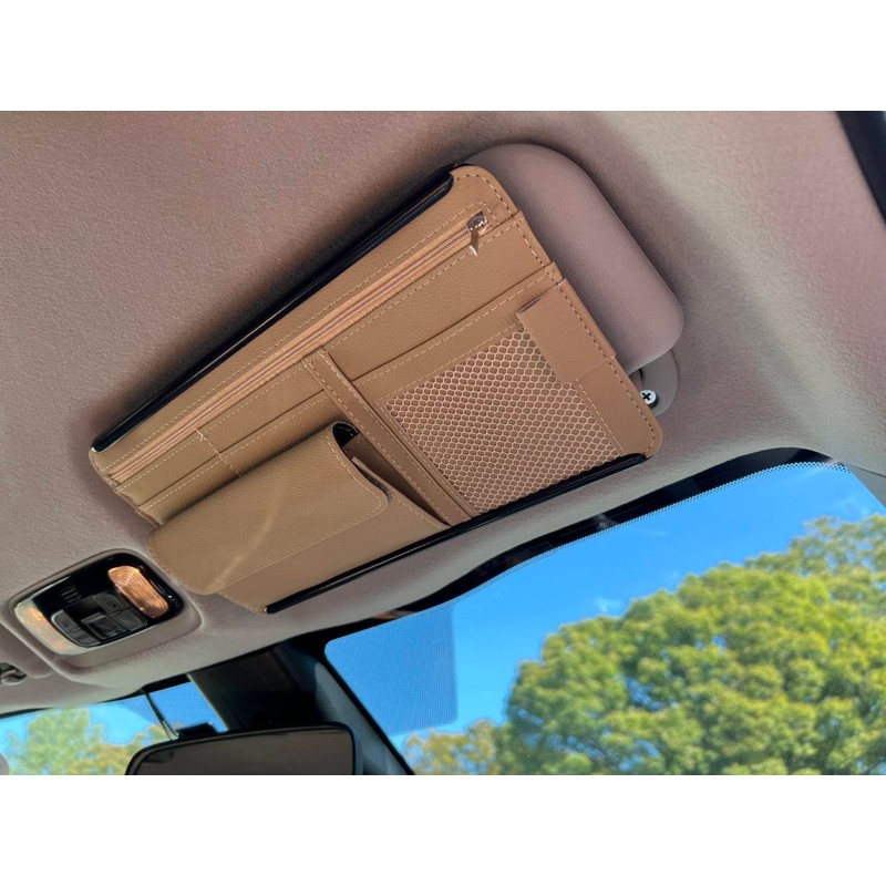 Car Storage Holder, Sun Visor Pocket, Sunglasses Pocket, Card Storage,