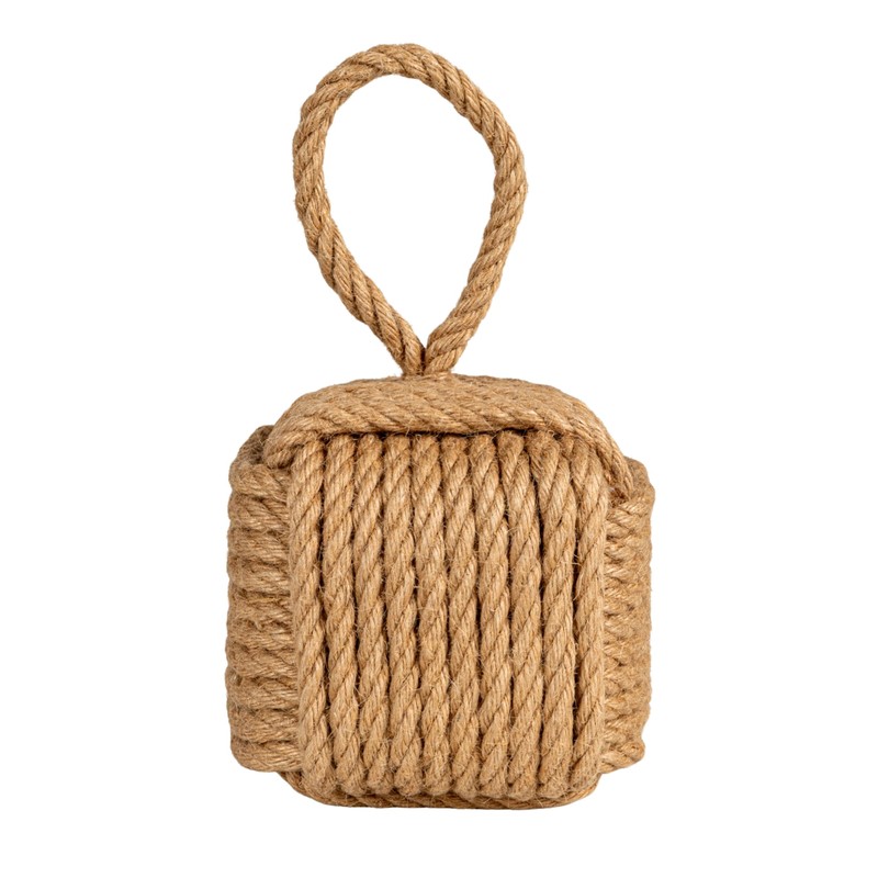 Creative Co-Op Nautical Rope Knot Decorative Cotton Door Stop, Jute