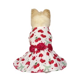 Puppy Floral Princess Dresses, Dog Dress Bowknot Tutu Skirt, Thin Cute Pet Summer Clothes Apparel for Small Medium Girl Dogs Cats Kitten, Dog Flower Sundress Doggy Outfit Costume Egg M