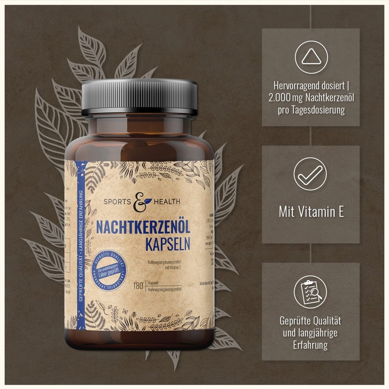 Evening Primrose Oil Capsules - 180 Capsules High Dose 2000