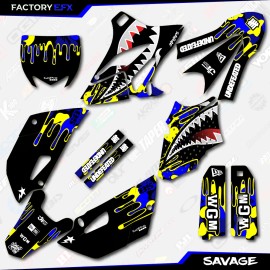 Factory EFX Blue & Yellow Savage Racing Graphics kit fits 15-21 Yamaha Yz85 YZ 85 # Plate