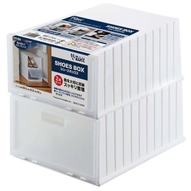 Fudogiken F2606 Shoe Box, Eye-Zook, Stackable Set, Set of 2, White