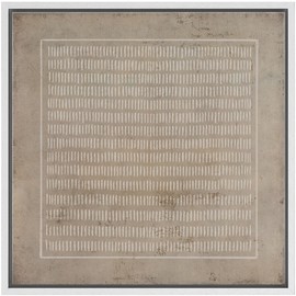 SIGNWIN Framed Canvas Print Wall Art Grunge Pastel Geometric Line Collage Abstract Shapes Illustrations Modern Art Decorative Boho Relax/Zen Nordic for Living Room, Bedroom, Office - 16"x16" White