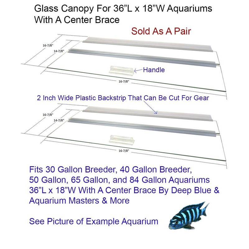 Glass Canopy Two Piece Set for Aquariums with and Without