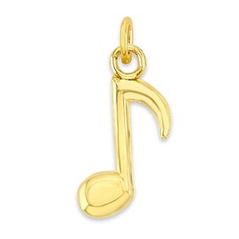 Solid Gold Music Note Charm Pendant in 10k or 14k - Elegant Necklace Accessory, Perfect for Musicians and Music Lovers (14k)