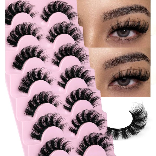 Mink Lashes Fluffy Wispy Lashes Natural Look 3D False Eyelashes