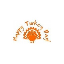 Thanksgiving (Happy Turkey Day) Picture Art – Living Room – Peel & Stick Sticker - Vinyl Wall Decal - 22 Colors Available