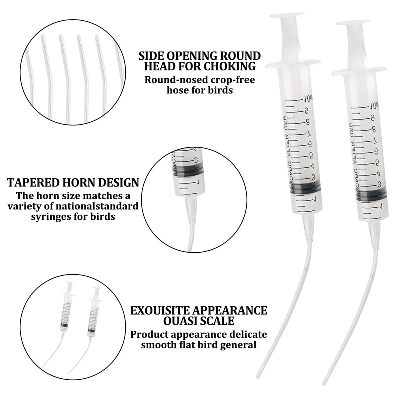 2 Syringe Young Birds Feeding Syringe, Hand Feeding Tool, with