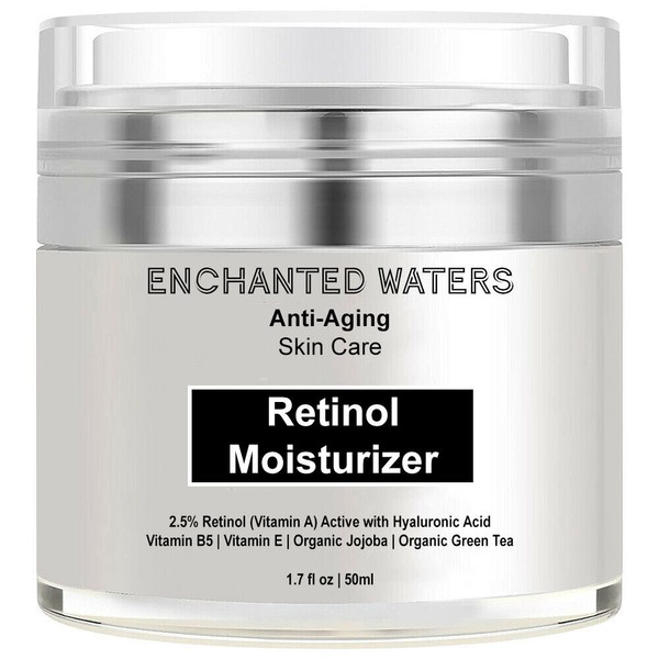 Enchanted Waters Retinol Moisturizer Night Cream in Hyaluronic Acid- Face Neck Eye Organic Lotion