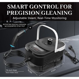 Steam Cleaner, Steamer for Cleaning, 2500W Pressurized Steam Cleaner with 12 Attachments, Portable Steamer Cleaner for Home Car Kitchen Bathroom Furniture Tile Grout (White)