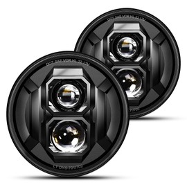 SPL 10000LM 7 Inch Led Headlights Round DOT Hi/Low Sealed Beam H6024 Led Headlight Compatible with 1997-2018 Jeep Wrangler JK JKU LJ CJ TJ etc (Pair)