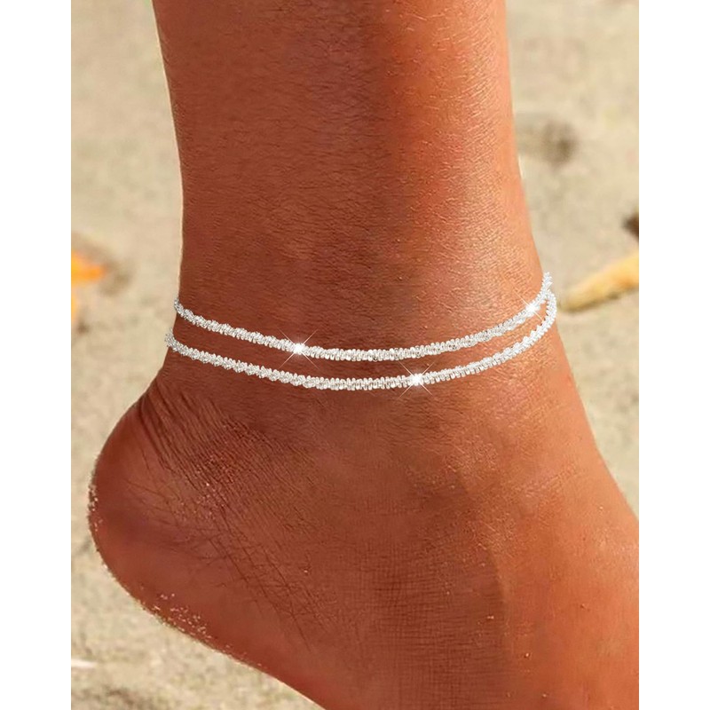 HARJJME Women's 925 Silver Anklet